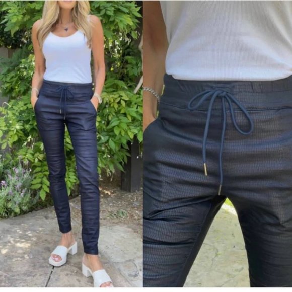 BEVY FLOG Pants - Bevy Flog  Shely Pants in Navy Snake Sz 25